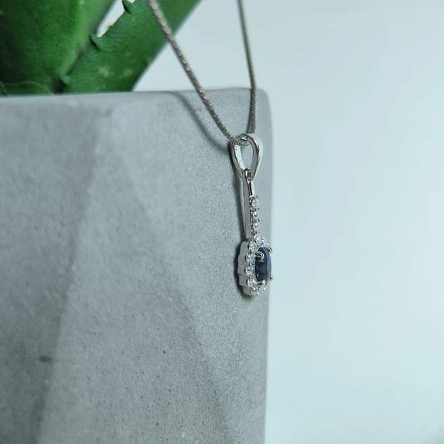 Серебряная подвеска с сапфиром 0.992ct (2214021) - изображение 6