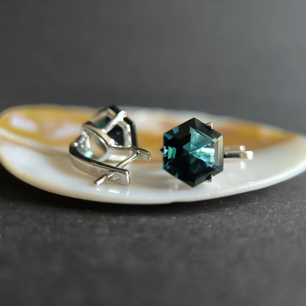 Серебряные серьги с топазом Лондон Блю 6.927ct (2213758) - изображение 3