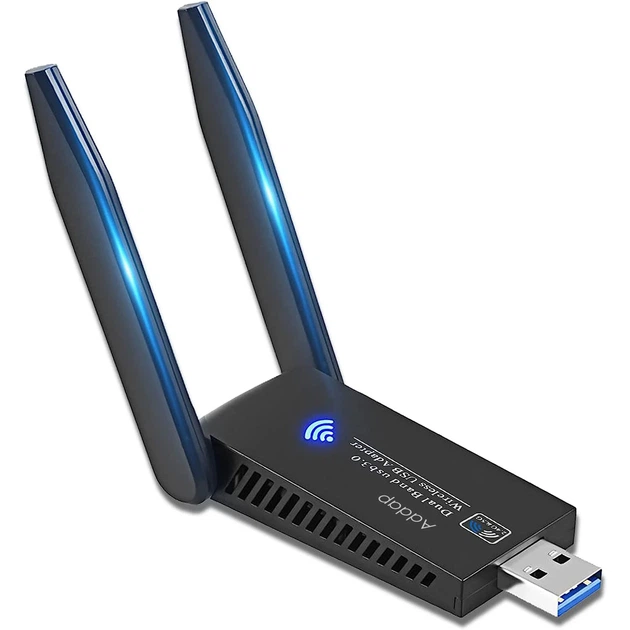 Двохдіапазонний USB Wi-Fi адаптер Addap UWA-05 1300 Mbps пластиковий - Фото 1 Двохдіапазонний USB Wi-Fi адаптер Addap UWA-05 1300 Mbps пластиковий - зображення 1