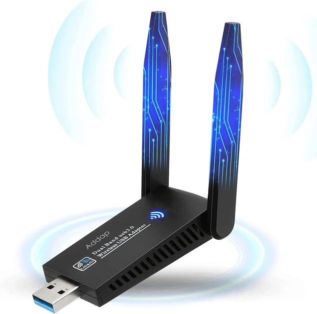 Двохдіапазонний USB Wi-Fi адаптер Addap UWA-05 1300 Mbps пластиковий - Фото 12 Двохдіапазонний USB Wi-Fi адаптер Addap UWA-05 1300 Mbps пластиковий - зображення 12