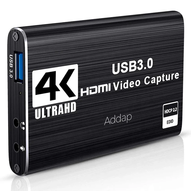 Внешняя карта видеозахвата Addap VCC-04 HDMI-USB 4K алюминий черный - Фото 1 Внешняя карта видеозахвата Addap VCC-04 HDMI-USB 4K алюминий черный - изображение 1