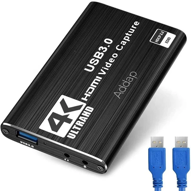 Внешняя карта видеозахвата Addap VCC-04 HDMI-USB 4K алюминий черный - Фото 12 Внешняя карта видеозахвата Addap VCC-04 HDMI-USB 4K алюминий черный - изображение 12
