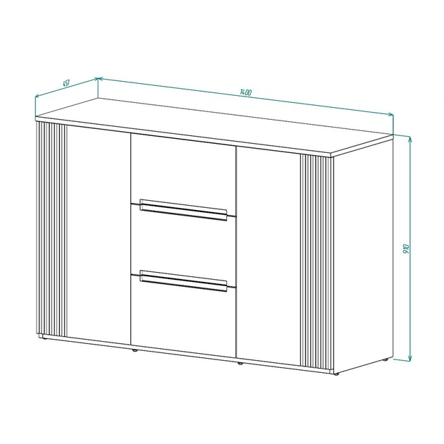 Комод MELODY D 91×140 Кашемір Intarsio - Фото 6 Комод MELODY D 91×140 Кашемір Intarsio - зображення 6