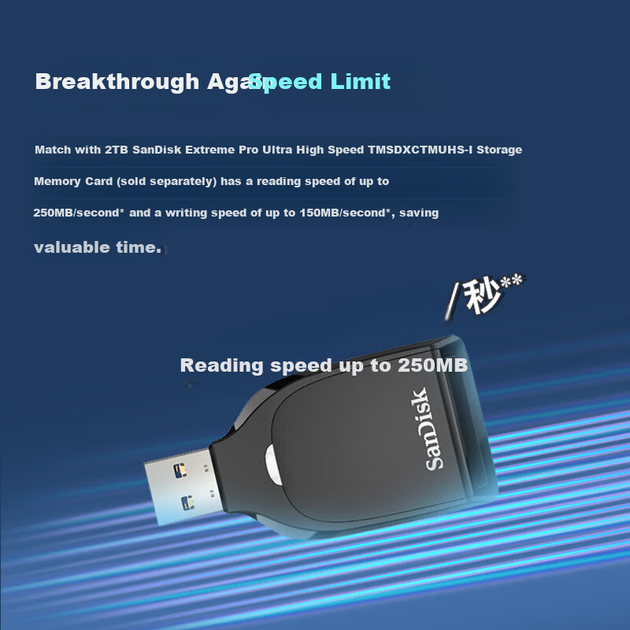 Кардридер SanDisk USB3.2 High-Speed для чтения карт памяти SD, совместимый с беззеркальными и зеркальными цифровыми фотоаппаратами/видеокамерами. - Фото 5 Кардридер SanDisk USB3.2 High-Speed для чтения карт памяти SD, совместимый с беззеркальными и зеркальными цифровыми фотоаппаратами/видеокамерами. - изображение 5
