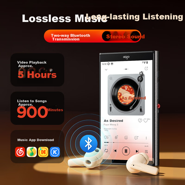 Плеер Aigo AN60 MP3/MP4 на Android 14, 4/96 ГБ, с Wi-Fi и сенсорным экраном - изображение 8
