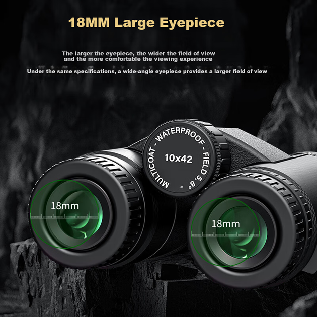 Бінокль Celestron Nature 10x42 для нічного бачення з азотним наповнювачем, водонепроникний, зелений, ширококутний, для концертів, з адаптером для смартфона - зображення 8