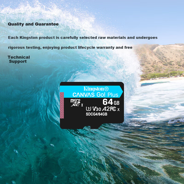 Карта памяти Kingston microSD 64 ГБ U3 V30 A2 для дронов и камер - изображение 4