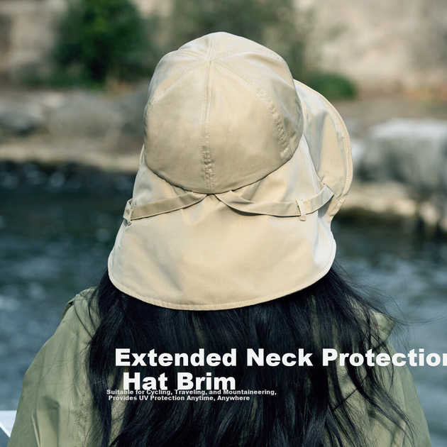 Женская солнцезащитная шляпа Zhenxiang с УФ-защитой, очень широкими полями, водонепроницаемая, складная, для рыбалки на открытом воздухе, P739 - изображение 4