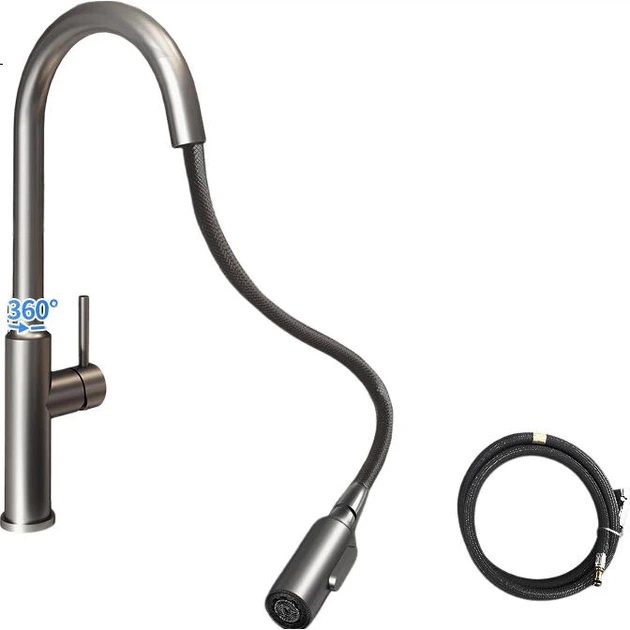Смеситель для кухни MOEN 13350, цвет Gunmetal, с выдвижным поворотным изливом, многофункциональный, брызгозащищенный - изображение 3