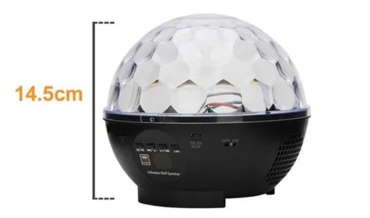 Диско шар светодиодный портативный на аккумуляторе с пультом Crystal Magic Bluetooth Pro Черный 10W - изображение 8