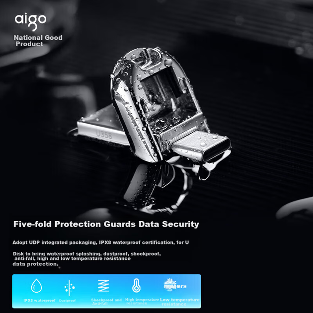 Флеш-накопичувач Aigo 256 ГБ типу C USB 3.2 з двома інтерфейсами U358 сріблястого металу міні-версія з прямим підключенням до телефону та комп'ютера, подвійного призначення, компактний, милий для студентів - изображение 4