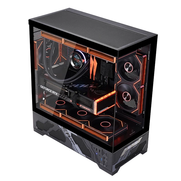 Корпус Wanjia Qianxi ATX панорамний з цифровим дисплеєм та підтримкою СРО 360 мм, чорний - зображення 10