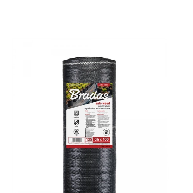 Агротканина Bradas 135 г/м² 0.6х100 чорна для мульчування 58226 - изображение 2