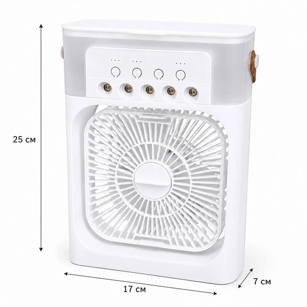 Настольный мини-кондиционер Mini Cooling Fan с водяным резервуаром 600 мл, USB-питанием и охлаждением воздуха - изображение 6