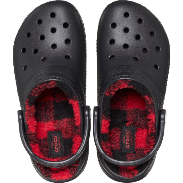 Дитячі крокси для хлопчика Crocs Classic Lined Buffalo Check Clog Black (27/28, чорний) - Фото 4 Дитячі крокси для хлопчика Crocs Classic Lined Buffalo Check Clog Black (27/28, чорний) - изображение 4