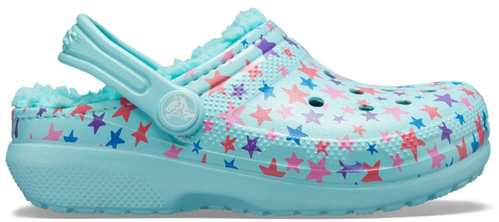 Дитячі крокси для дівчинки Crocs Classic Lined Printed Ice Blue (27/28, блакитні) - Фото 3 Дитячі крокси для дівчинки Crocs Classic Lined Printed Ice Blue (27/28, блакитні) - изображение 3