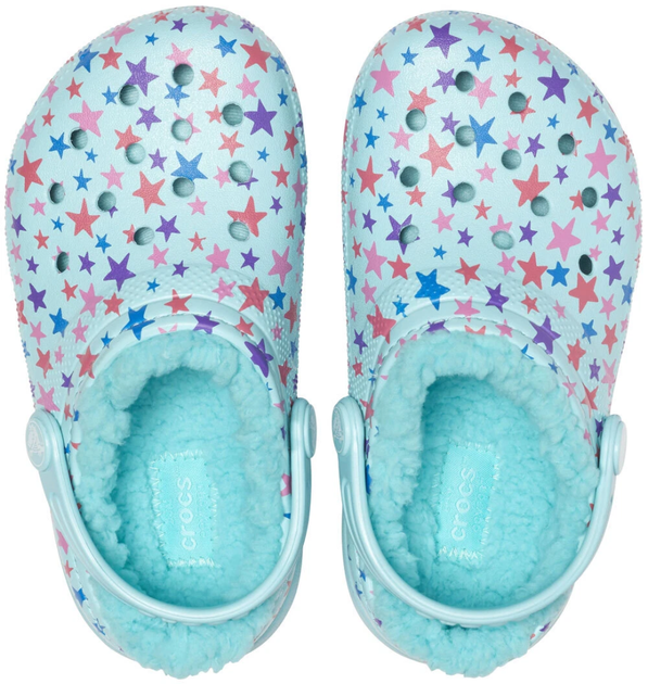 Дитячі крокси для дівчинки Crocs Classic Lined Printed Ice Blue (27/28, блакитні) - Фото 4 Дитячі крокси для дівчинки Crocs Classic Lined Printed Ice Blue (27/28, блакитні) - изображение 4