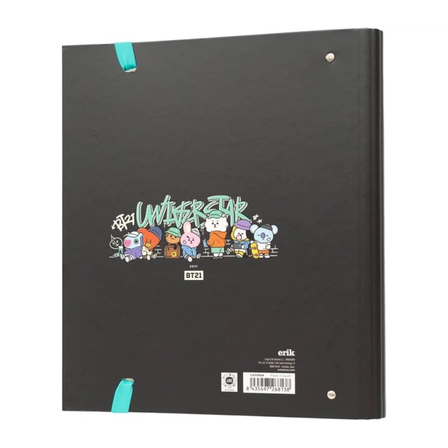 Сегрегатор A4 BT21 Street Mood 4 кільця з гумкою (CBK0104) - Фото 2 Сегрегатор A4 BT21 Street Mood 4 кільця з гумкою (CBK0104) - зображення 2
