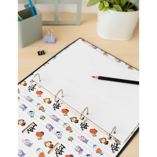 Сегрегатор A4 BT21 Street Mood 4 кільця з гумкою (CBK0104) - Фото 7 Сегрегатор A4 BT21 Street Mood 4 кільця з гумкою (CBK0104) - зображення 7