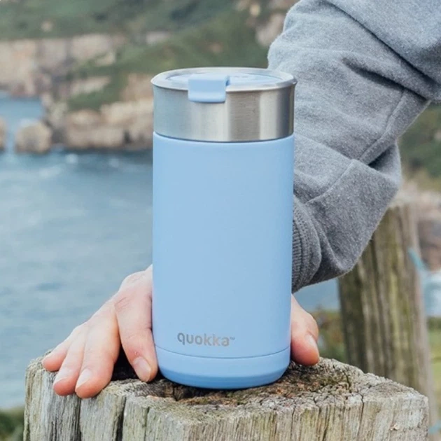 Термическая кружка из стали Quokka Boost Coffee Tumbler 400 мл Denim Blue (40083) - изображение 2