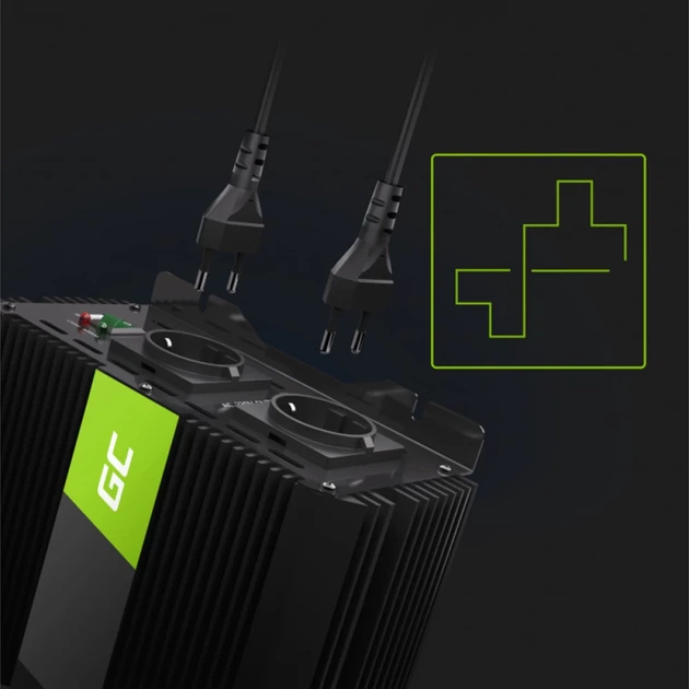 Інвертер Green Cell PRO 12V-230V 2000W/4000W модульована синусоїда (INVGC10) - зображення 2