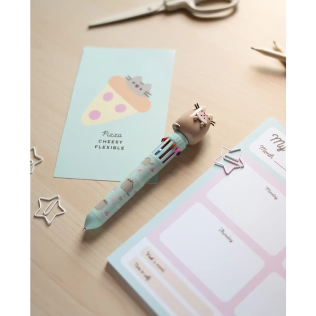 Ручка автоматична Pusheen 10-кольорова з фігуркою 3D (B3DGE004) - Фото 4 Ручка автоматична Pusheen 10-кольорова з фігуркою 3D (B3DGE004) - зображення 4