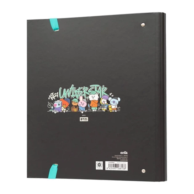 Скоросшиватель A4 BT21 Street Mood 4 кольца с резинкой (CAT0104) - изображение 2
