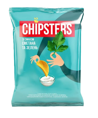 Чіпси Chipsters 60г сметана та зелень - Фото 1 Чіпси Chipsters 60г сметана та зелень - изображение 1