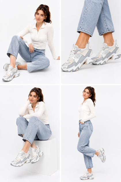 Кроссовки женские Skechers Stamina V3 LD99 серо-белые 37 (24 см) (6942104142047) - изображение 9