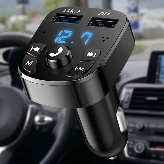 FM-модулятор Bluetooth 5.0 з двома USB-портами – бездротова музика та зарядка в авто - зображення 2