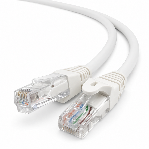 Патч-корд UTP Cat5e 1 м для підключення мережевого обладнання White - Фото 3 Патч-корд UTP Cat5e 1 м для підключення мережевого обладнання White - зображення 3