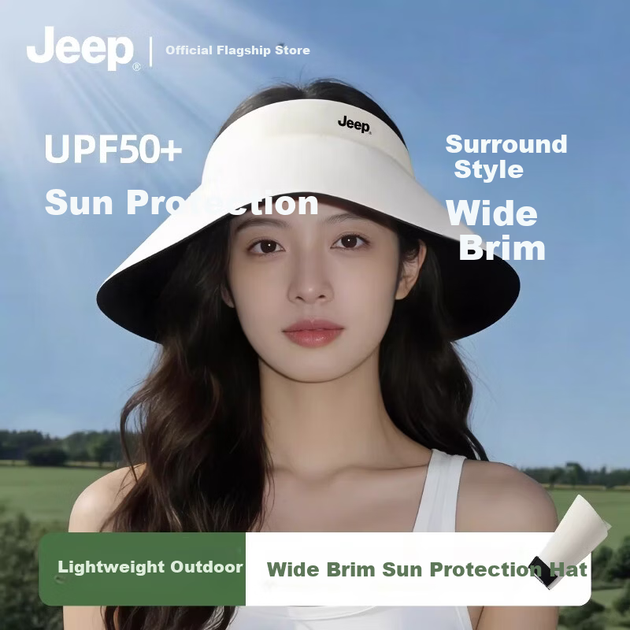 Жіночий широкополий капелюх JEEP з відкритим верхом та захистом від УФ-випромінювання, літній - зображення 4