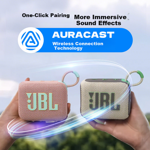 JBL GO4 Music Brick 4-го покоління Bluetooth-колонка, портативна колонка для вулиці, комп'ютерна колонка, міні-колонка, подарунок для неї, рожевий колір гуави - зображення 8