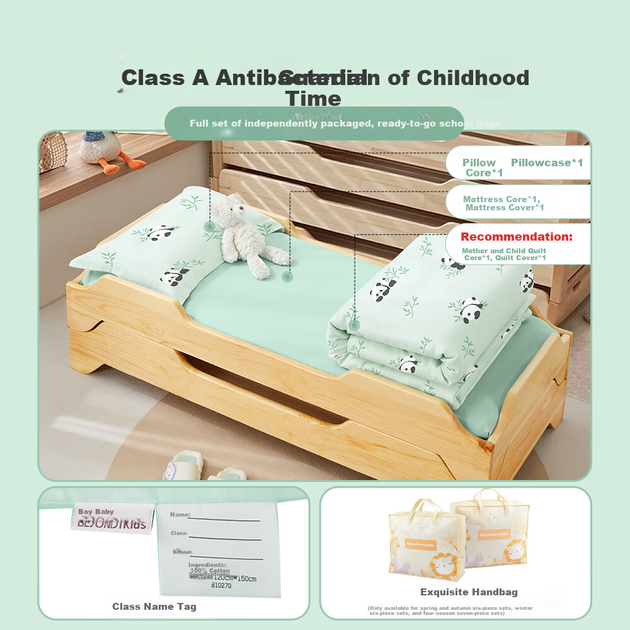 Комплект постельного белья Beyond Kids для детского сада из хлопка, 7 предметов, 60x135 см, расцветка «Панда» - Фото 5 Комплект постельного белья Beyond Kids для детского сада из хлопка, 7 предметов, 60x135 см, расцветка «Панда» - изображение 5