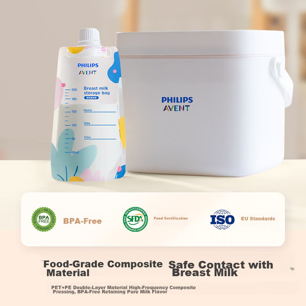 Пакеты для хранения грудного молока AVENT Philips AVENT, для холодильника, портативные, с соской, 30 шт - изображение 4