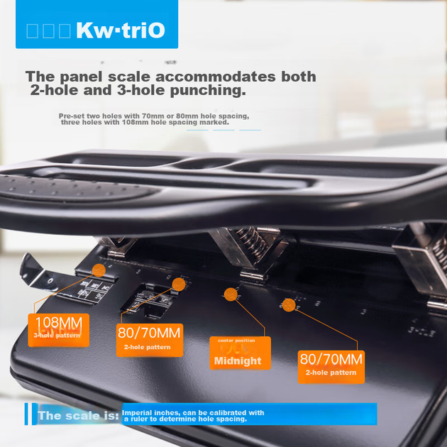 Діркопробивач KW-Trio на три отвори з регулюванням відстані, до 30 аркушів, офісний - Фото 8 Діркопробивач KW-Trio на три отвори з регулюванням відстані, до 30 аркушів, офісний - зображення 8