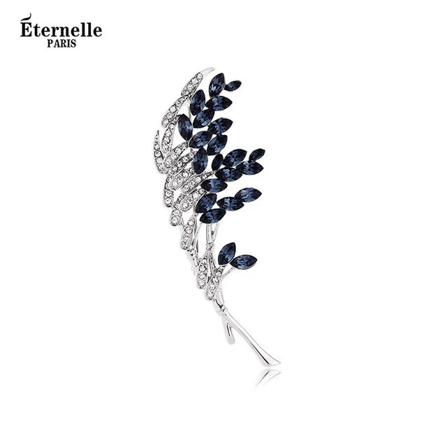 Брошь Eternelle с австрийскими кристаллами женская, синяя - Фото 4 Брошь Eternelle с австрийскими кристаллами женская, синяя - изображение 4