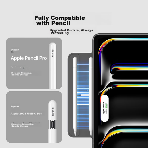 Чехол ESR для iPad Pro 2025/24, новый, 11-дюймовый, с чипом M5/4, умный магнитный, двусторонний, тонкий, с защитой от изгиба и застежкой, черный. - изображение 8