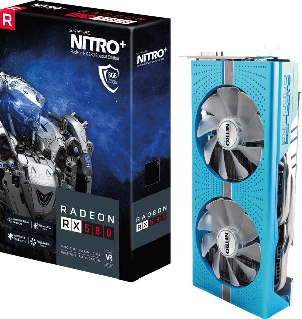 Видеокарта Sapphire Radeon RX 580 8GD5 Special Edition METAL BLUE NITRO+ (11265-21-20G) б/в - изображение 5