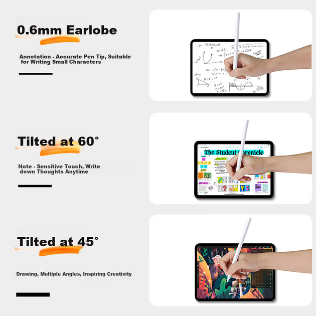Емкостной стилус JPLAYER, совместимый с Apple Pencil первого и второго поколений, Bluetooth-стилус, универсальный для iPad Pro/Air6/5/4/Mini/iPad 2024 года, для рисования и письма, обладает сильным магнитным притяжением. - Фото 5 Емкостной стилус JPLAYER, совместимый с Apple Pencil первого и второго поколений, Bluetooth-стилус, универсальный для iPad Pro/Air6/5/4/Mini/iPad 2024 года, для рисования и письма, обладает сильным магнитным притяжением. - изображение 5