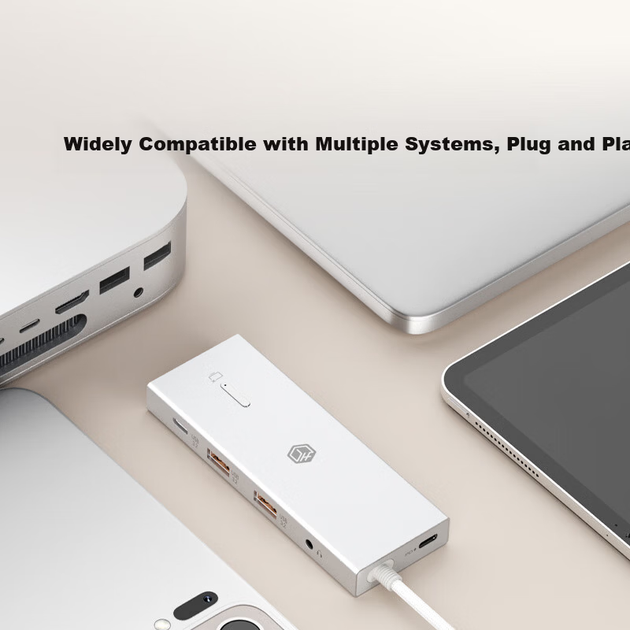 Док-станция Jingzao USB 3.2 6 в 1 с HDMI 4K 60 Гц для MacBook, Huawei и iPad - изображение 7
