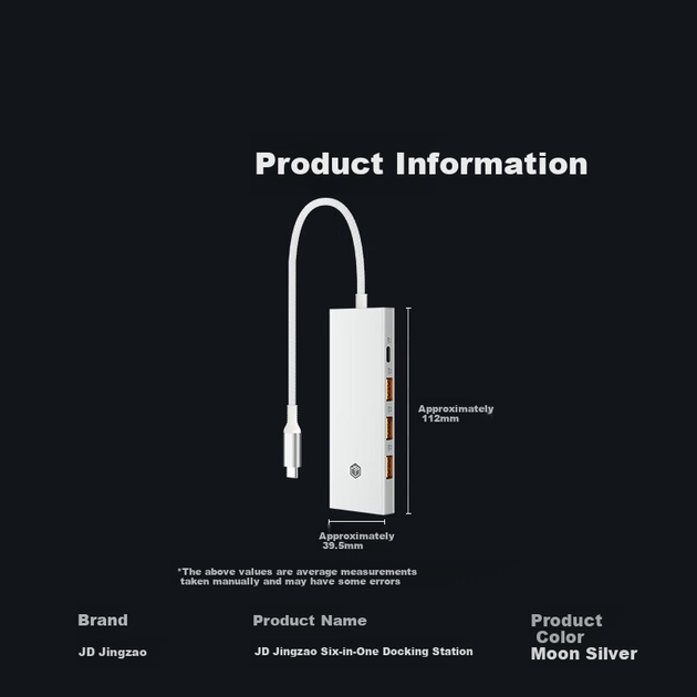 Док-станция Jingzao USB 3.2 6 в 1 с HDMI 4K 60 Гц для MacBook, Huawei и iPad - изображение 8