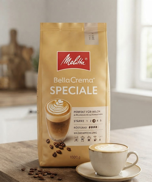 Кава в зернах Melitta BellaCrema Speciale 1 кг 100 відсотків арабіка середнє обсмаження для кавомашини з вершковими та горіховими нотками - зображення 5