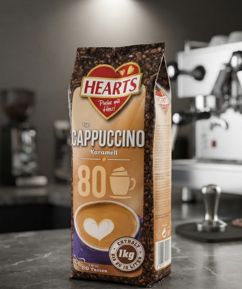 Розчинний капучино Hearts Cappuccino Karamell 1 кг зі смаком карамелі у пакеті - зображення 6