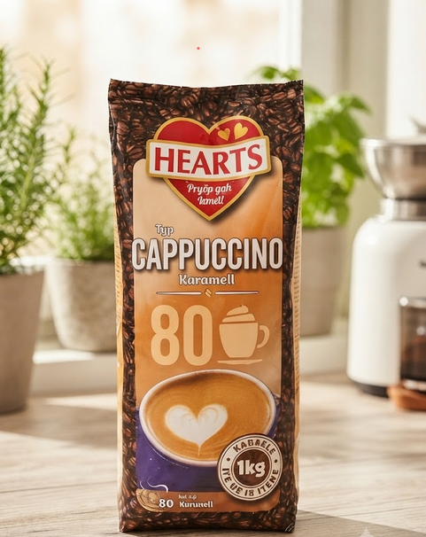 Розчинний капучино Hearts Cappuccino Karamell 1 кг зі смаком карамелі у пакеті - зображення 8