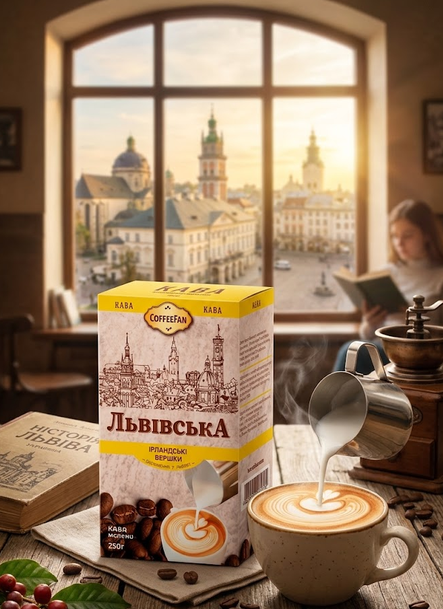 Кава мелена CaffeeFan Львівська Ірландські Вершки 250 г ароматизована купаж арабіка робуста - зображення 8