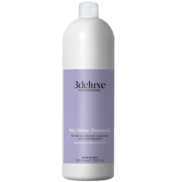 Шампунь 3deluxe Professional No. Yellow Shampoo 1000 мл для нейтралізації жовтизни волосся з фіолетовим пігментом - Фото 1 Шампунь 3deluxe Professional No. Yellow Shampoo 1000 мл для нейтралізації жовтизни волосся з фіолетовим пігментом - изображение 1