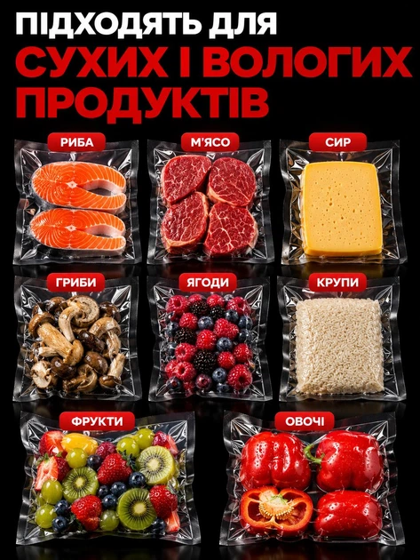 Вакуумные пакеты для еды комплект пакетов 2 шт 20 см 25 см для вакууматора пищевые в рулоне гофрированные для вакуумирования продуктов аксессуары для вакуумного упаковщика пленка - изображение 3