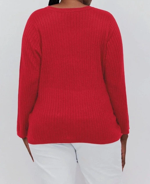 Женский свитер Tommy Hilfiger с блестящей нитью 1159847547 (Красный 0X) - изображение 3