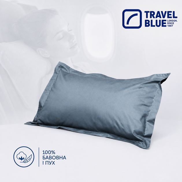 Подушка для сну і подорожей Travel Blue сірий (214) - Фото 1 Подушка для сну і подорожей Travel Blue сірий (214) - зображення 1